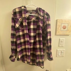 Aritzia Flannel Hoodie - Boyfriend Fit!